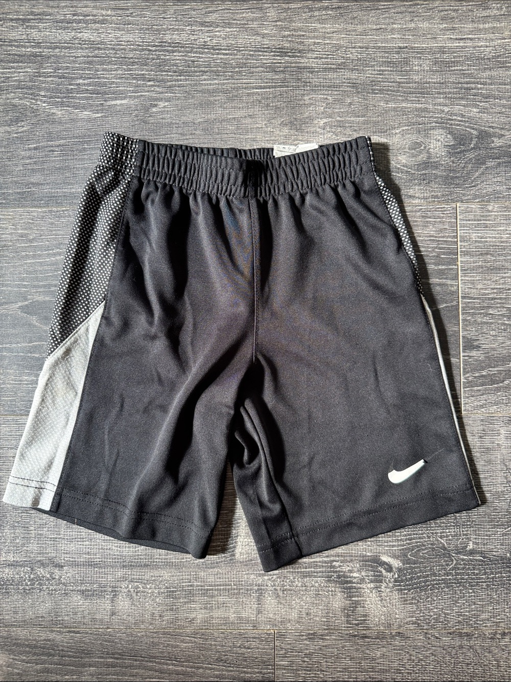 Nike Black and Gray Boys Athletic Shorts
